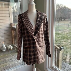 Mix plaid blazer